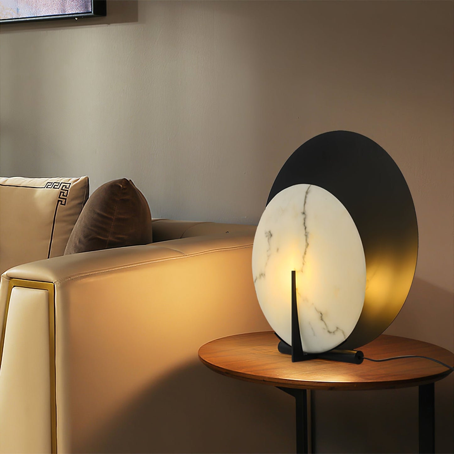 MoonLuxe – Elegant Alabaster Disk Lamp 8