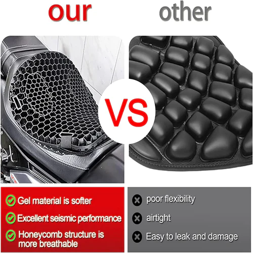 Comfortable Motorcycle Gel Cushion Shock Absorbing Seat Pad