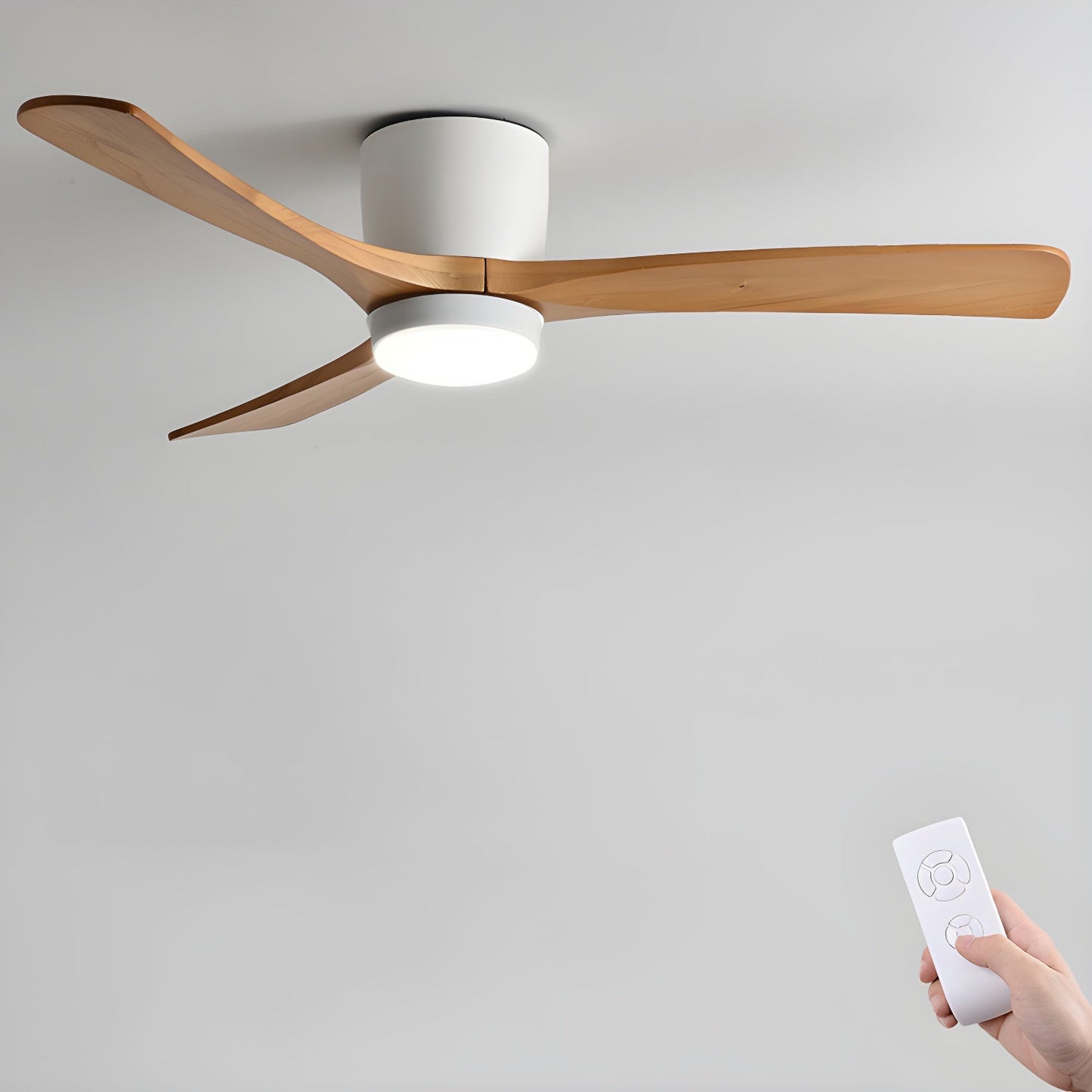 Rustic Wooden Ceiling Fan Light with LED 42 48 Inch