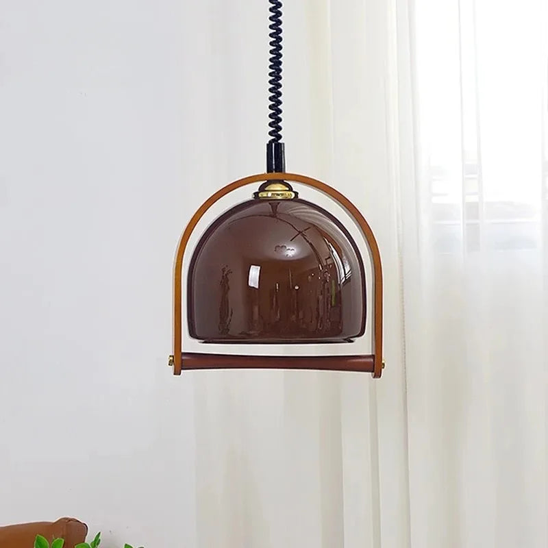 Rustic Wood Pendant Dining Lamp