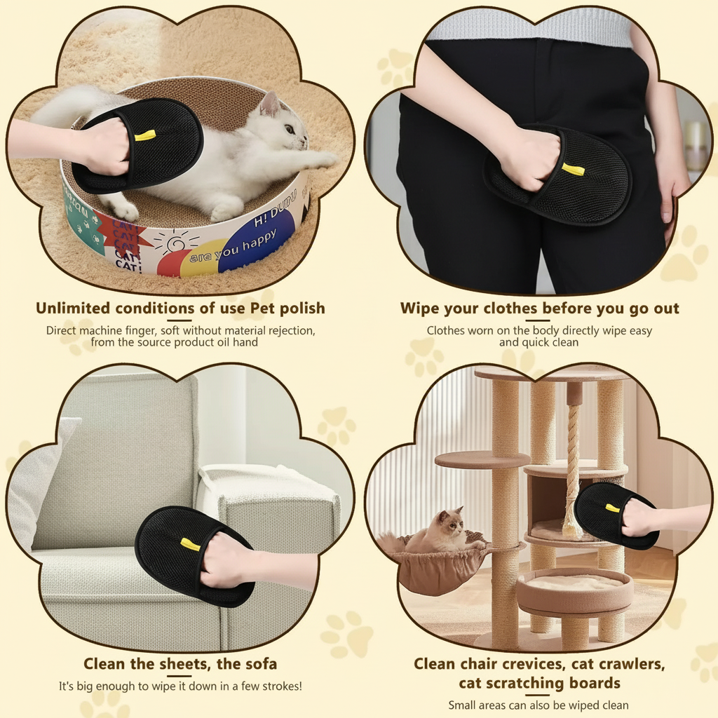 Pet Hair Removal Cleaning Glove for Furniture Carpet