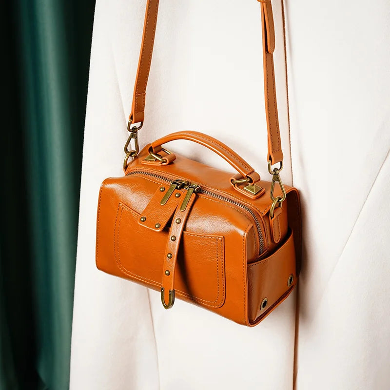 Authentic Leather Crossbody Shoulder Bag