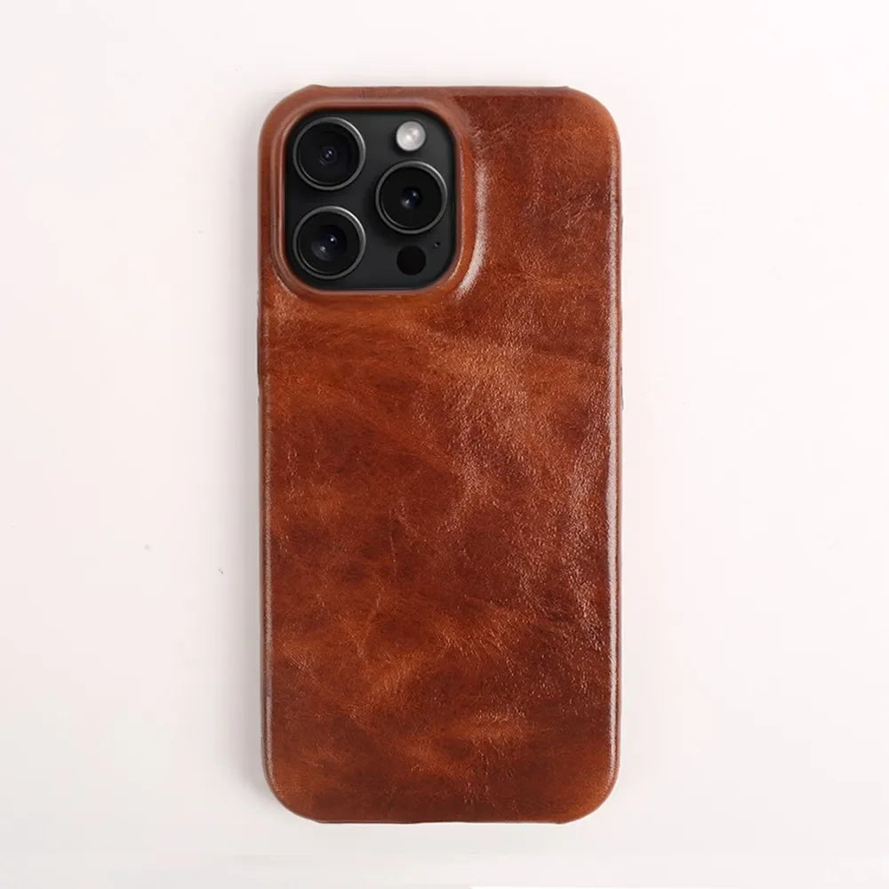 Premium Real Leather iPhone Cover Handcrafted Cowhide