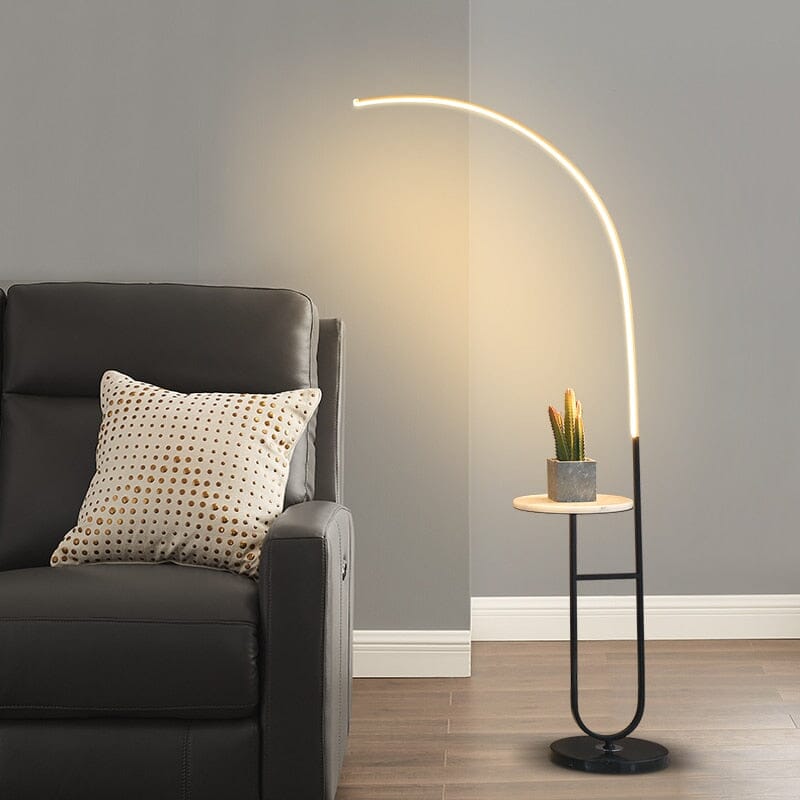 Elegant Floor Lamp with Stone Base