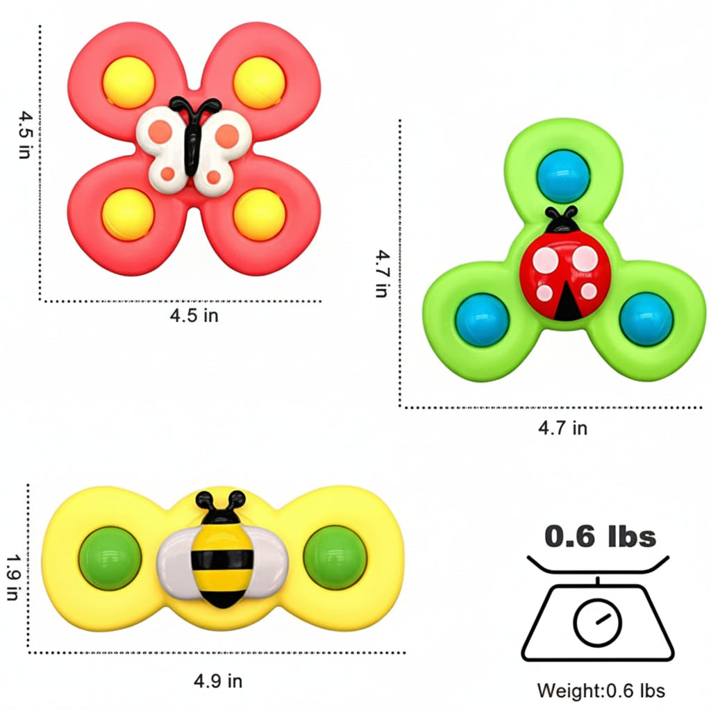 Colorful Baby Bath Toy Spinner Teether