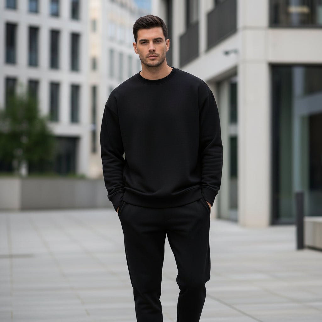 Comfy Mens Crew Neck Sweatshirt for Autumn Winter