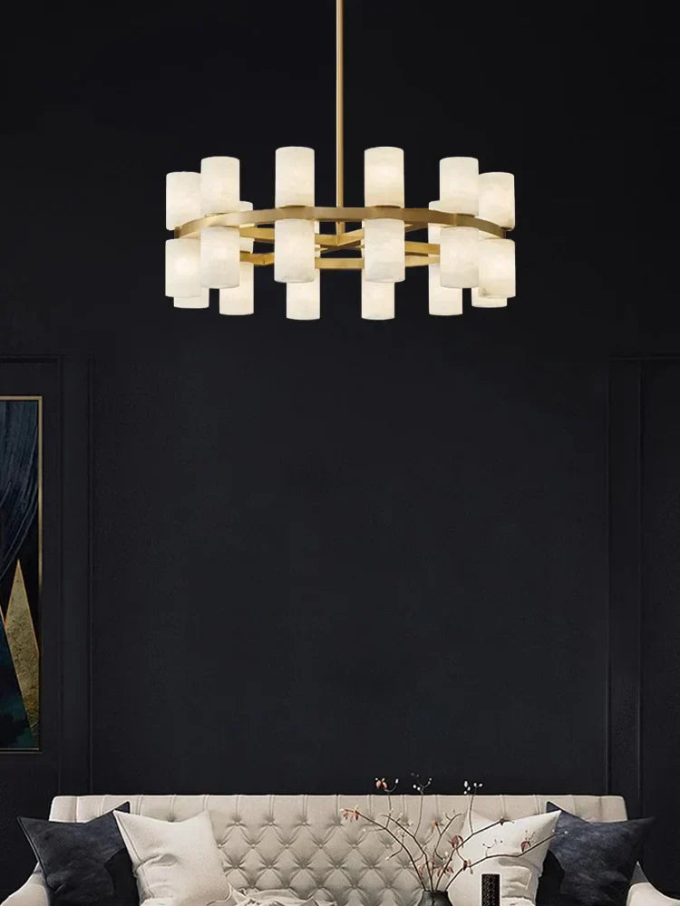 Elegant White Stone Table Lamp