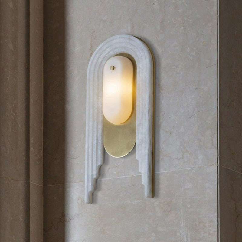 Luxury Marble G9 Wall Lamp in Copper Gold Finish