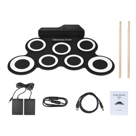 Compact 9-Pad Electronic Drum Set USB Powered