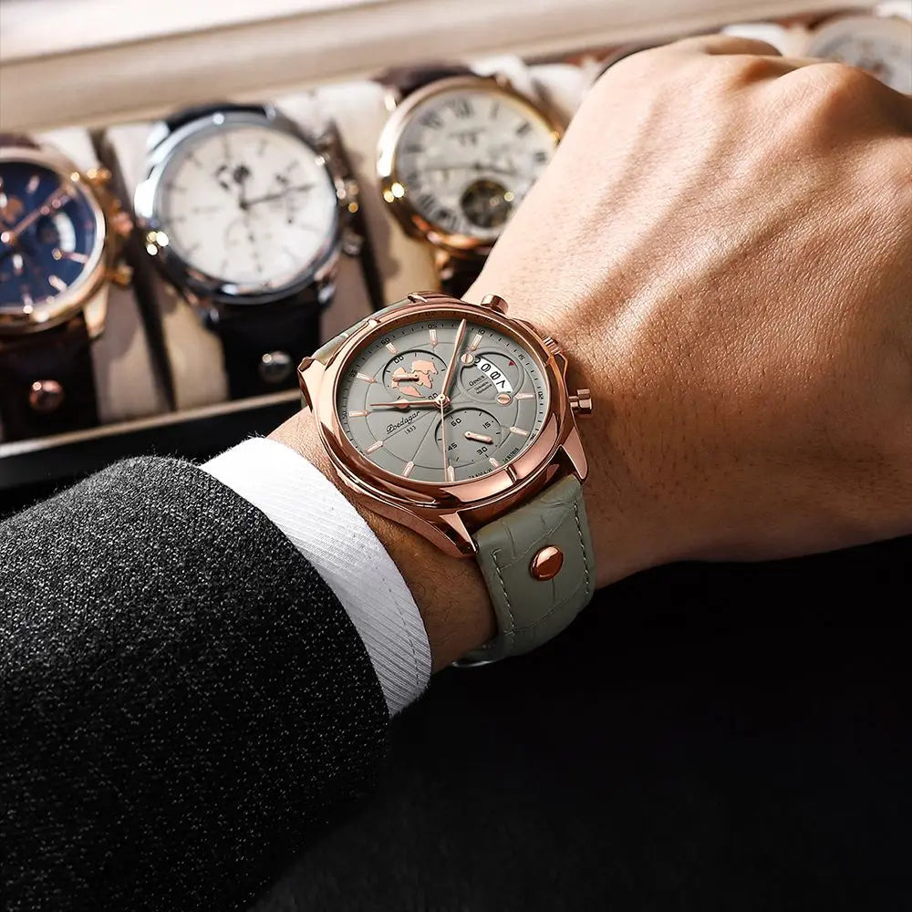 Classic Leather Strap Watch