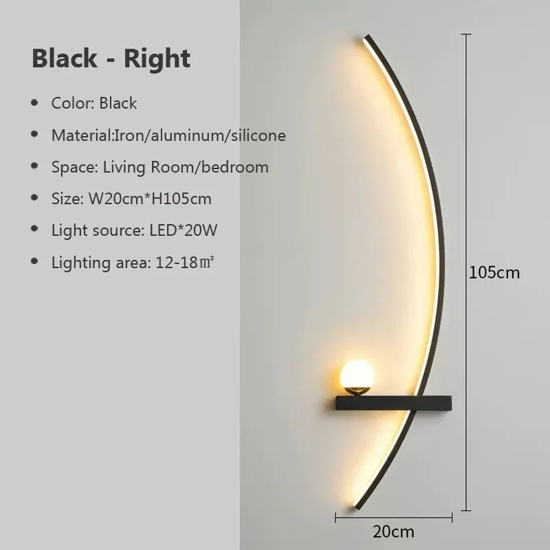 Modern Gold and Black Metal Outdoor Wall Lamp