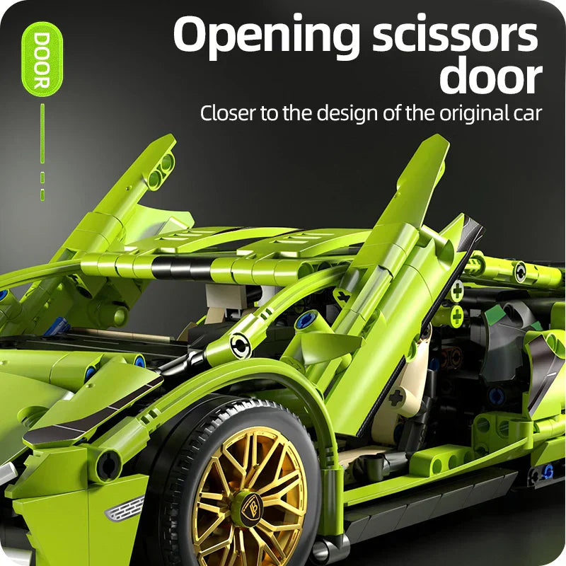 Large 1280-Piece Remote Control Car Building Kit