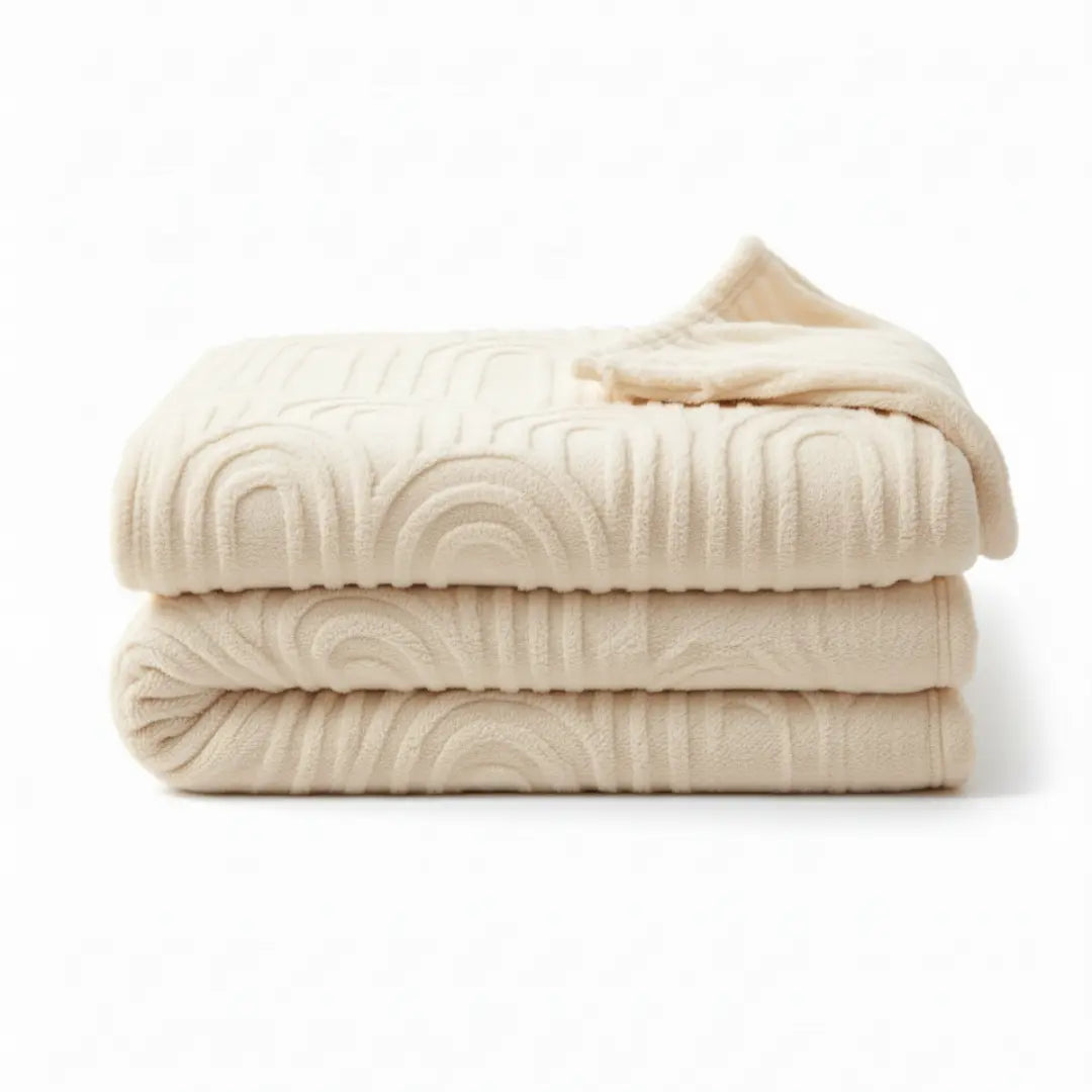 TeddyFleece | Fluffy Cozy Fleece Throw Blanket with Elegant Plaid Texture 10