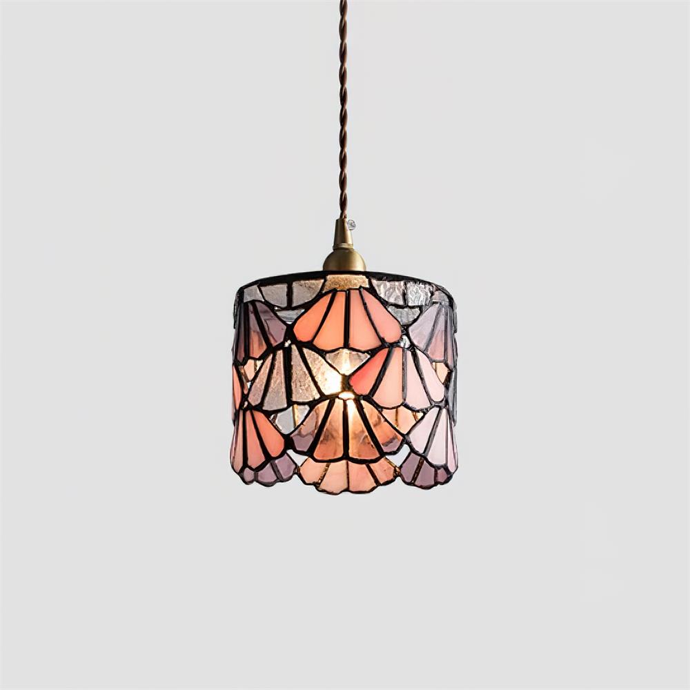 TizaGlass | Elegant Artistic Brass Tiffany Pendant Light Fixture 9