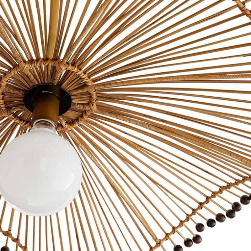 Natural Wicker Hanging Lamp, Unique Ceiling Light Fixture
