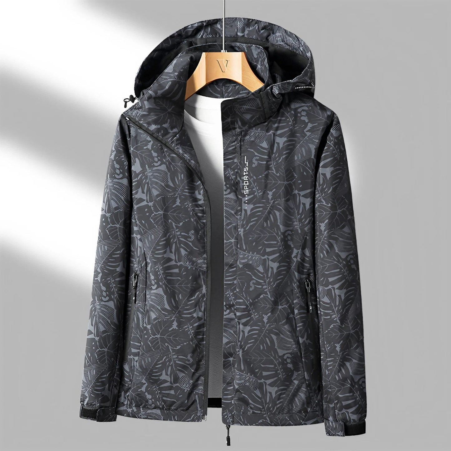 Women's Lightweight Waterproof Outdoor Jacket with Adjustable Hood and Zippered Pockets 5
