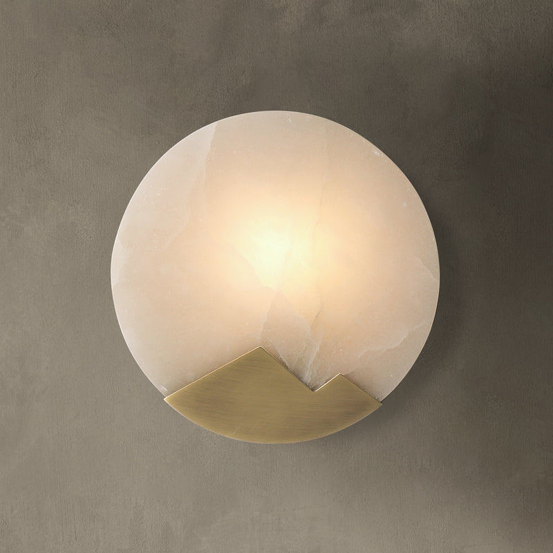 Modern Marble LED Wall Lamp With Gold Trim