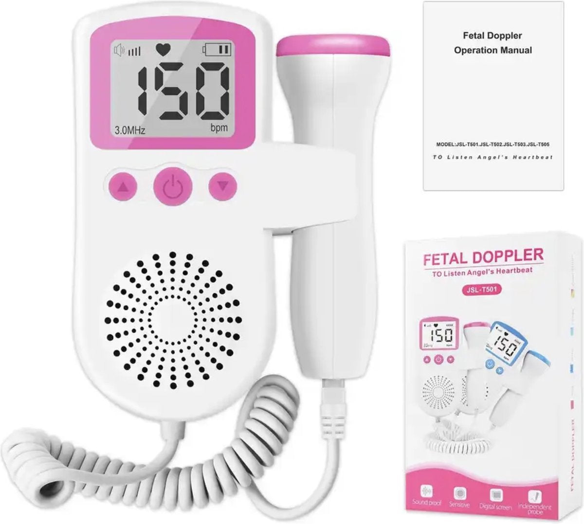 Zwangere Vrouwen Doppler Baby Hartslagmonitor Ultrasone Technologie LCD Scherm 7
