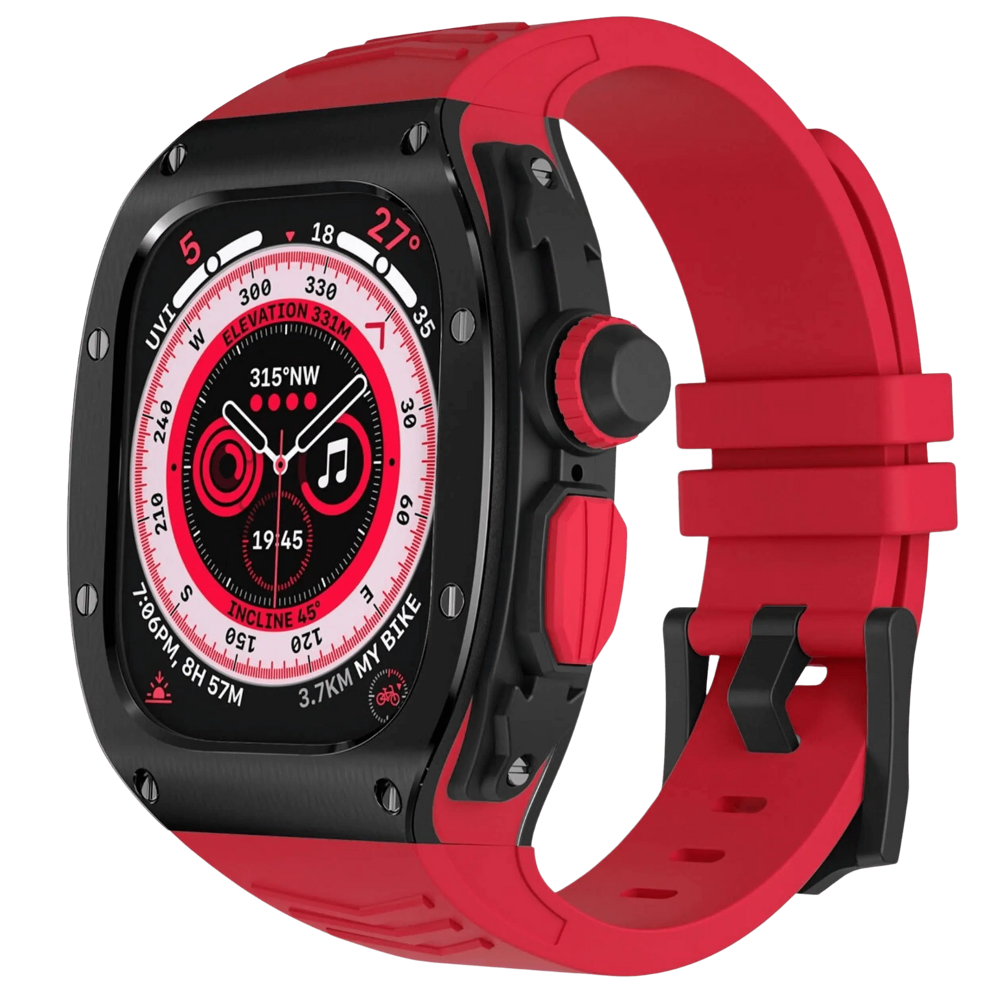 Luxury Metal Case and Soft Strap for Apple Watch Ultra