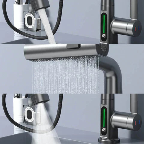Flexible Kitchen Faucet With Long Extendable Hose