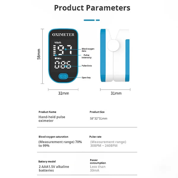 Accurate Digital Finger Pulse Oximeter For Blood Oxygen Level
