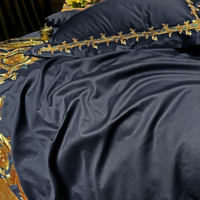 Luxury Dark Cotton Patterned Bedding Set