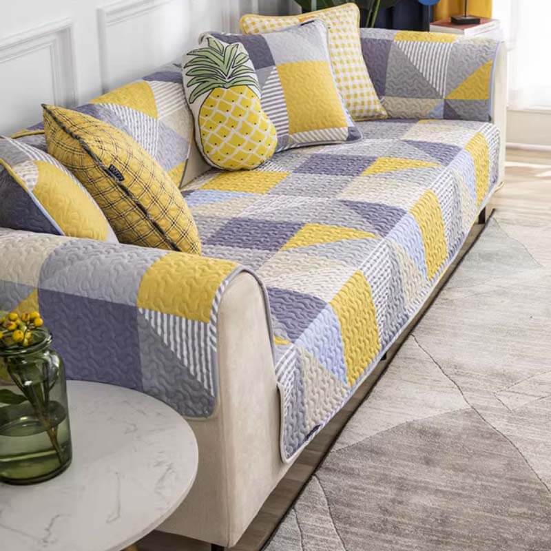 Colorful Floral Print Sofa Slipcover