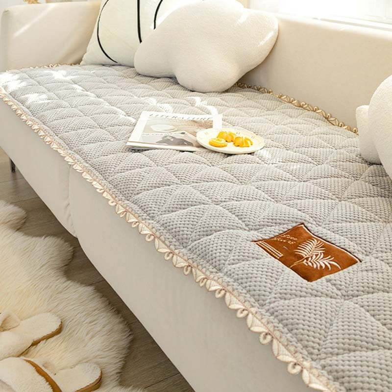 Plush Cushion Non Slip Sofa Slipcover for Living Room