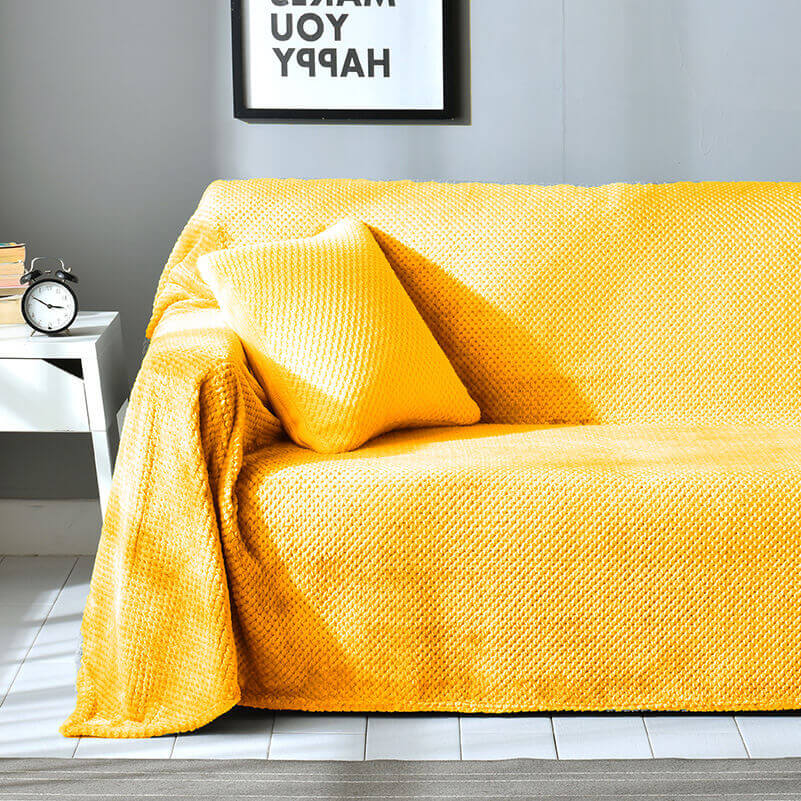 Soft Pineapple Print Sofa Slipcover Velvet Throw Cover