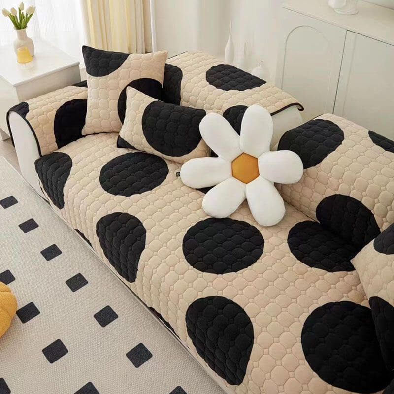 Plush Fabric Sofa Slipcover Protective Furniture Cover