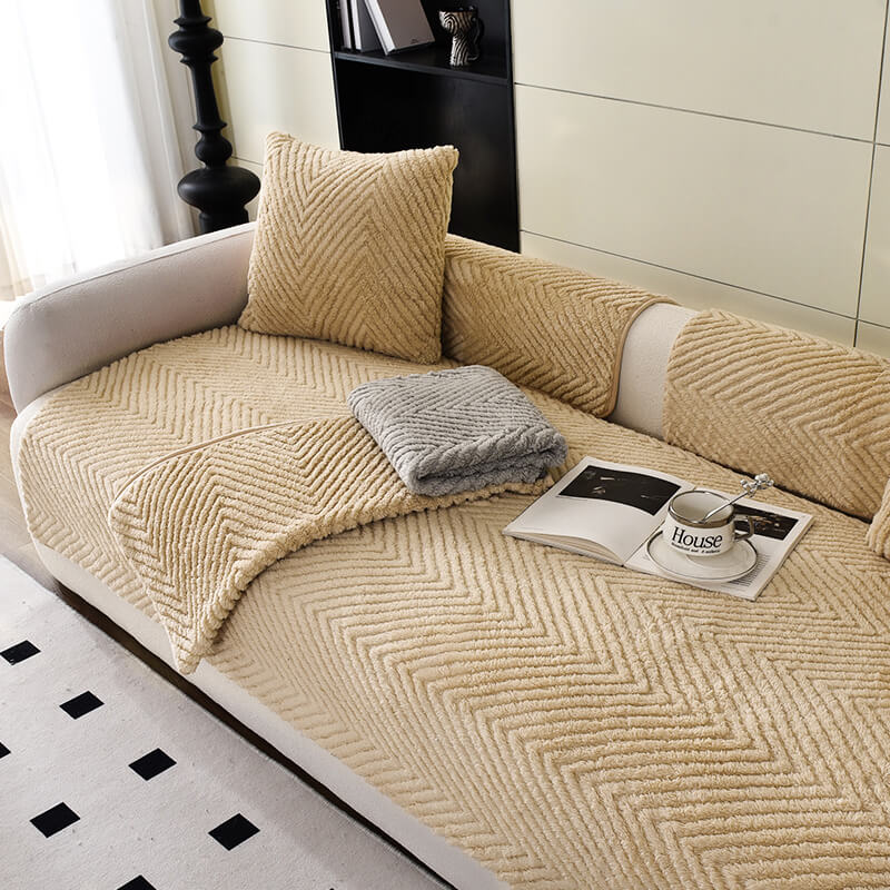 Soft Faux Fur Anti-Slip Sofa Cover for Living Room