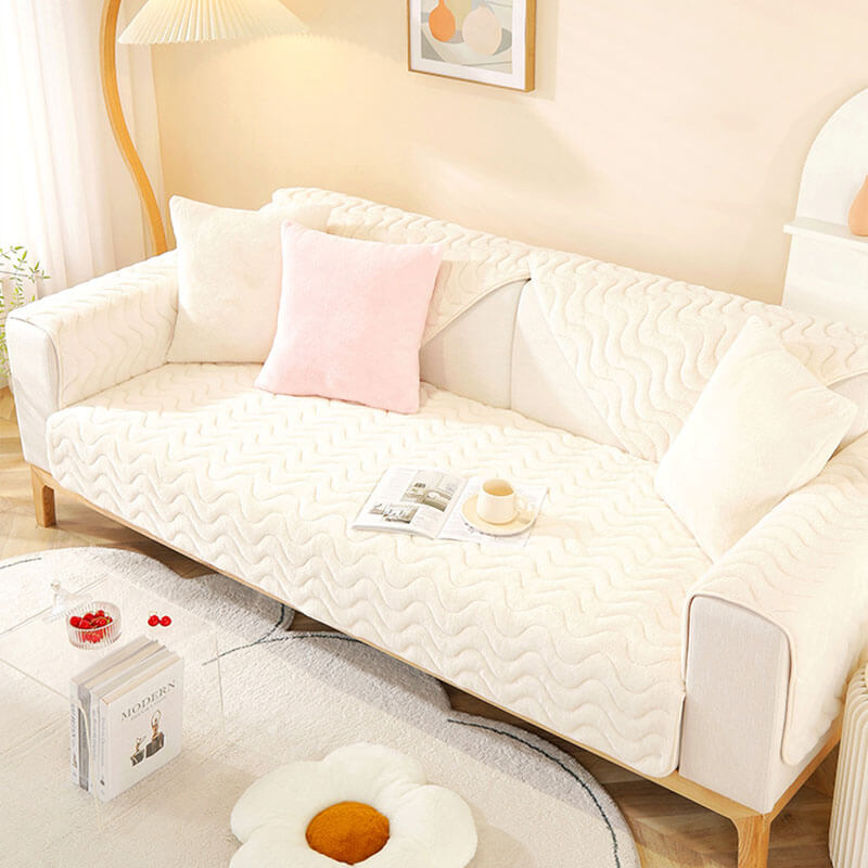 Cozy Wave Design Slip Resistant Sofa Cover