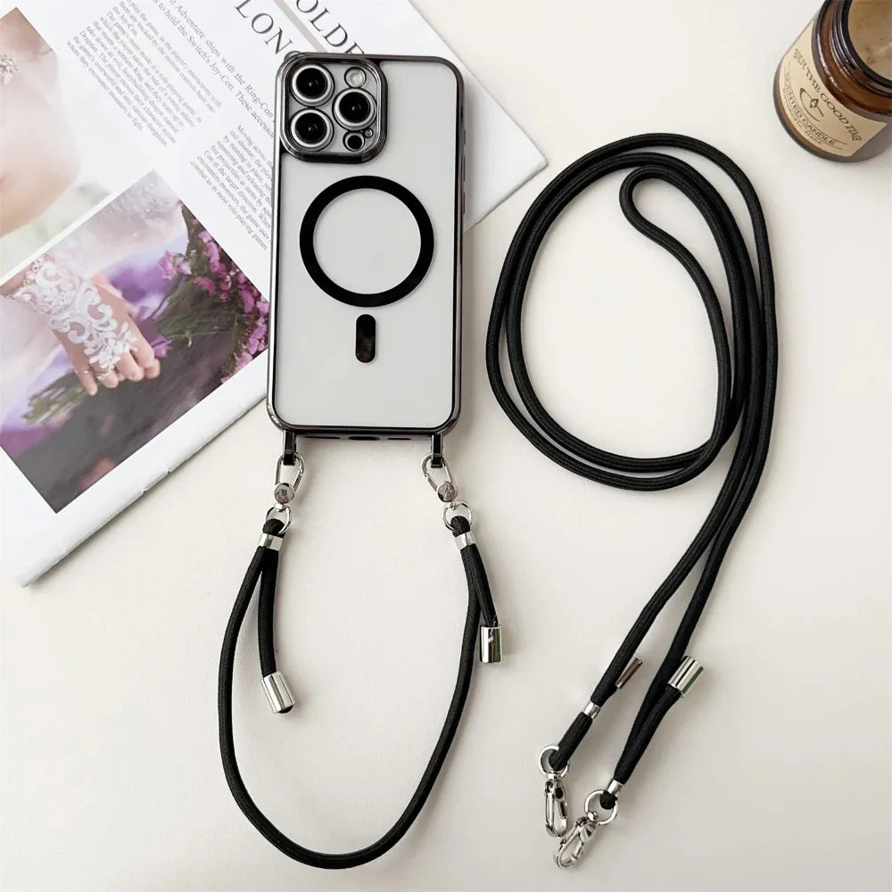 Phone Wallet Case with Crossbody Strap and Lanyard
