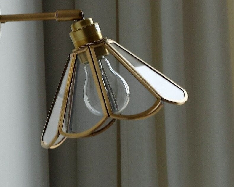 Classic Glass Floral Wall Lamp with LED Bulb