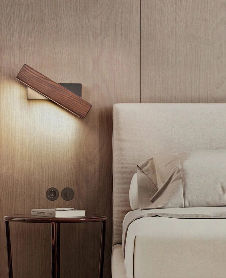 Modern Wooden Adjustable Bedside Lamp