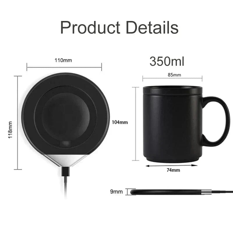 Warm Heated Mug with Wireless Phone Charger