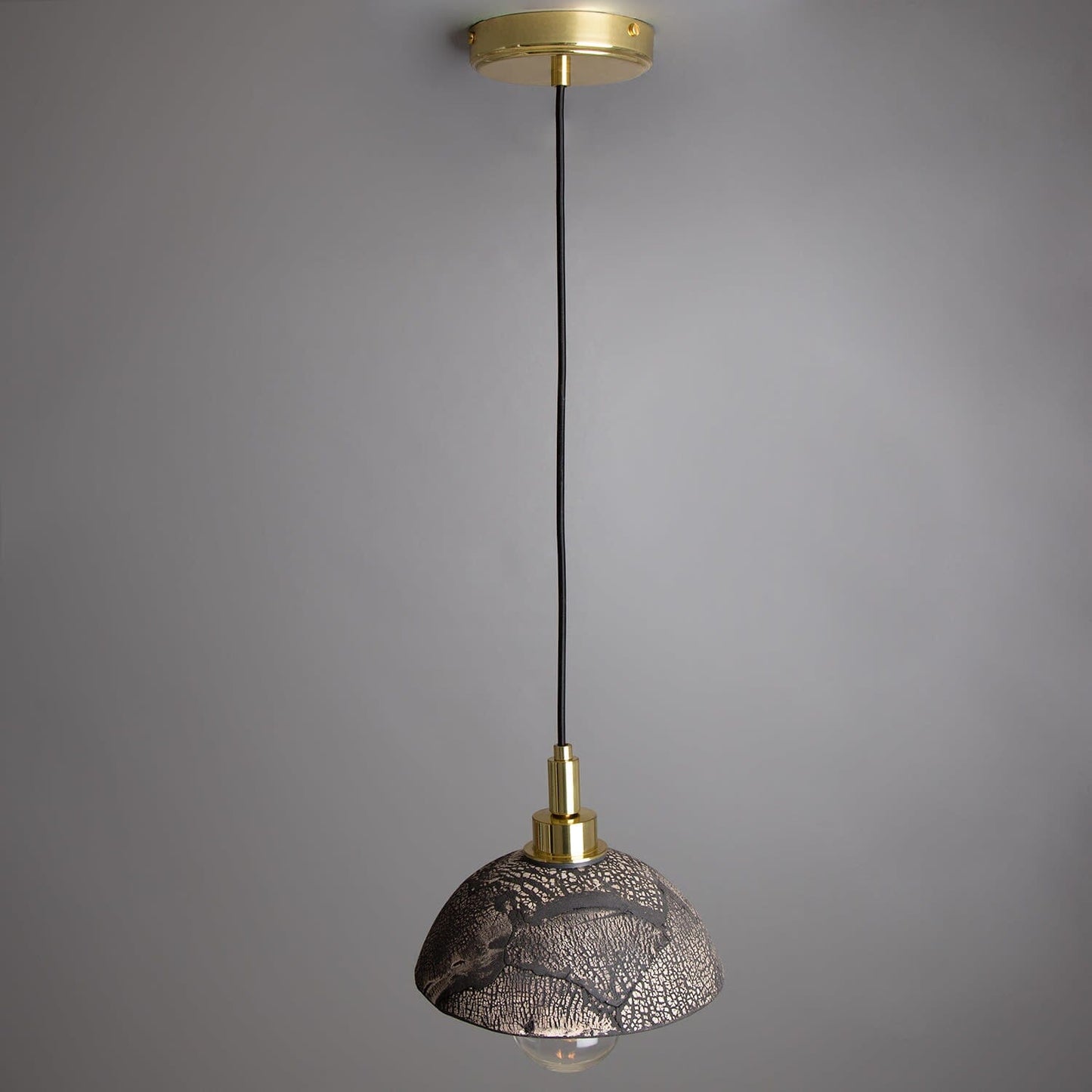 Small Black Ceramic Bathroom Pendant Light IP44