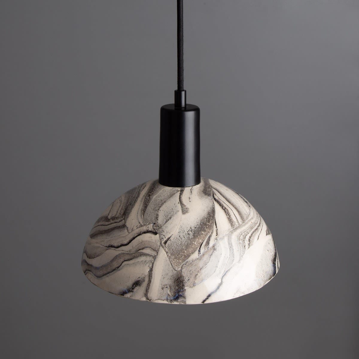 Marble Effect Ceramic Pendant Light 20cm