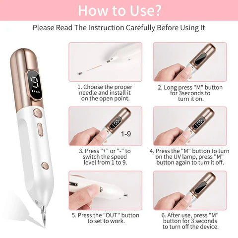 Professional Skin Tag Remover Pen 9 Adjustable Levels