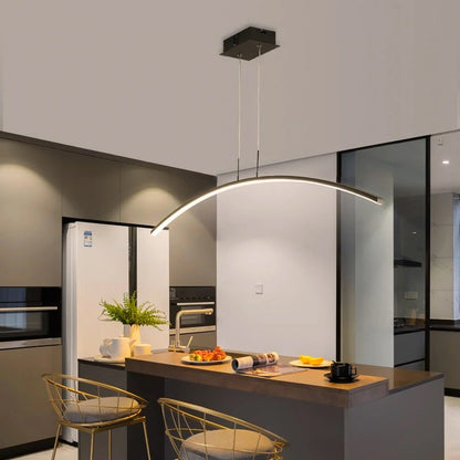 Soft Curve Pendant Light With Warm LED Glow