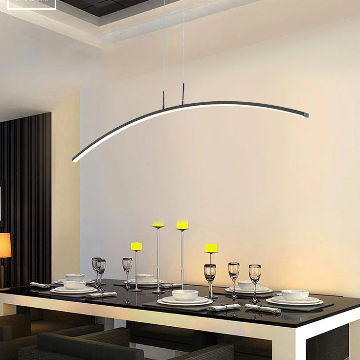 Soft Curve Pendant Light With Warm LED Glow