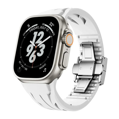 Soft Rubber Apple Watch Band with Metal Clamp