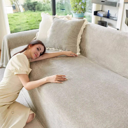 Cozy Fleece Sofa Slipcover for Living Room Comfort