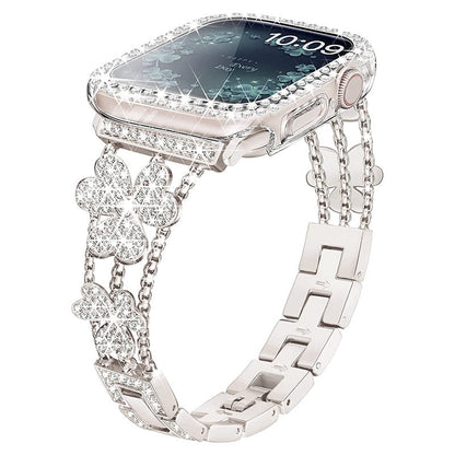 Elegant Flower Crystal Apple Watch Link Bracelet - Lusomart