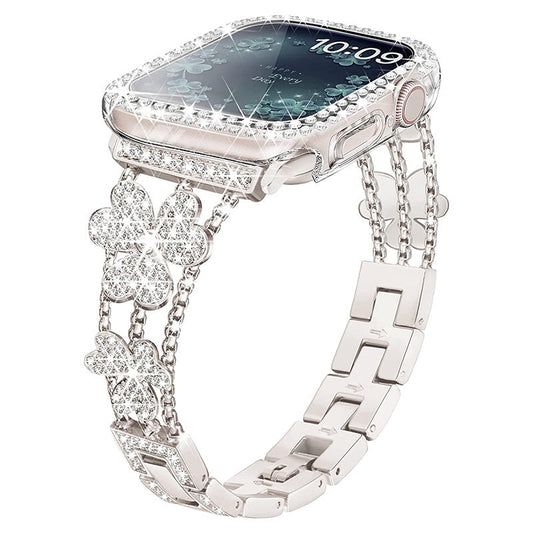 Elegant Flower Crystal Apple Watch Link Bracelet - Lusomart
