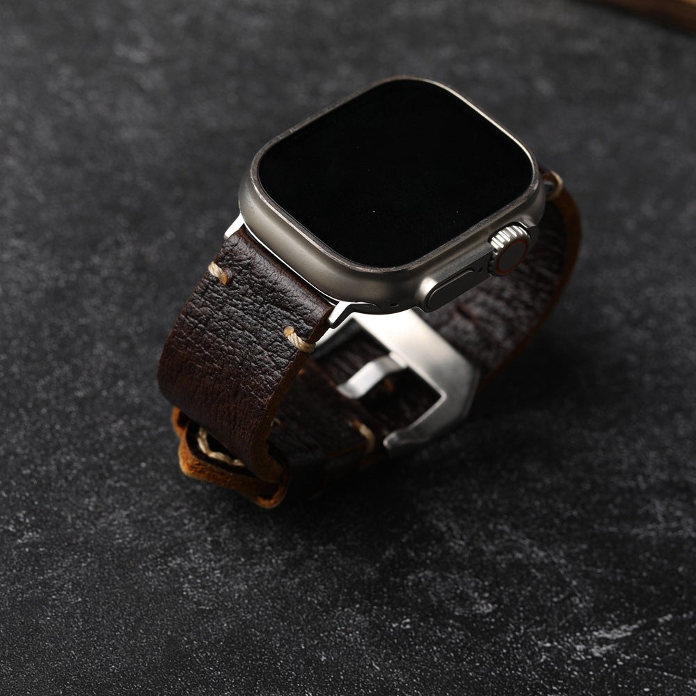 Classic Brown Leather Strap for Apple Watch