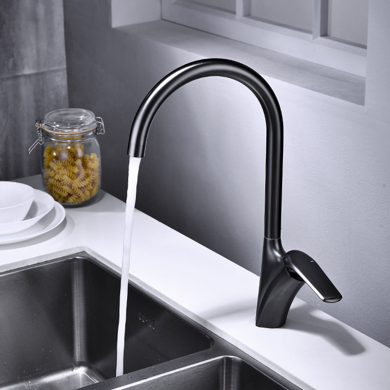 Stainless Steel Kitchen Sink Faucet With Rotating Nozzle