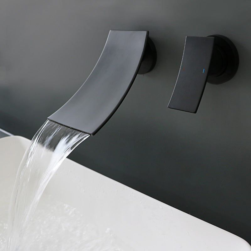 Modern Single Handle Wall Mount Waterfall Bathroom Faucet