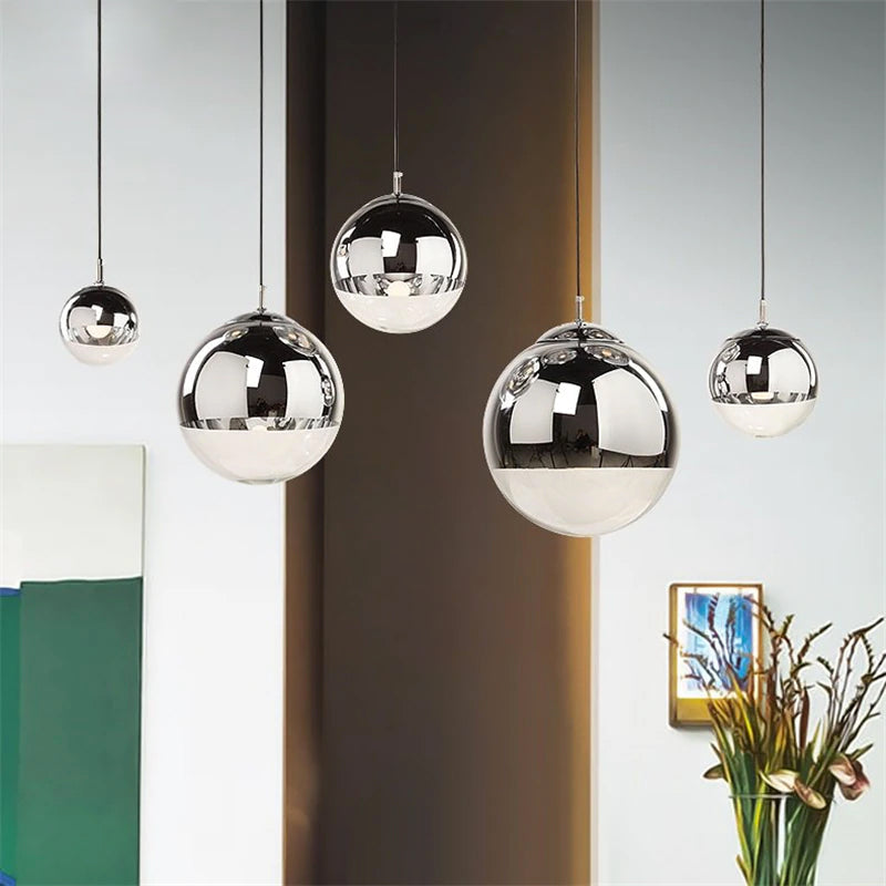 Stunning Glass Pendant Light Clear Globe Chandelier