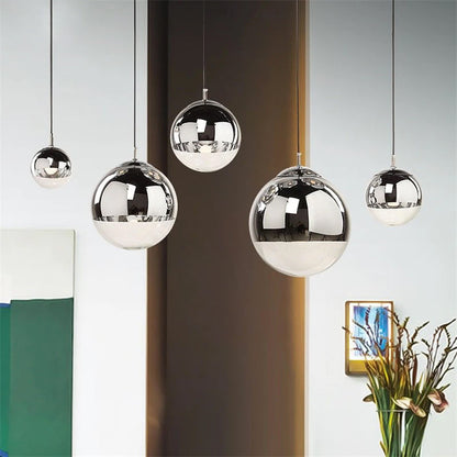 Stunning Glass Pendant Light Clear Globe Chandelier